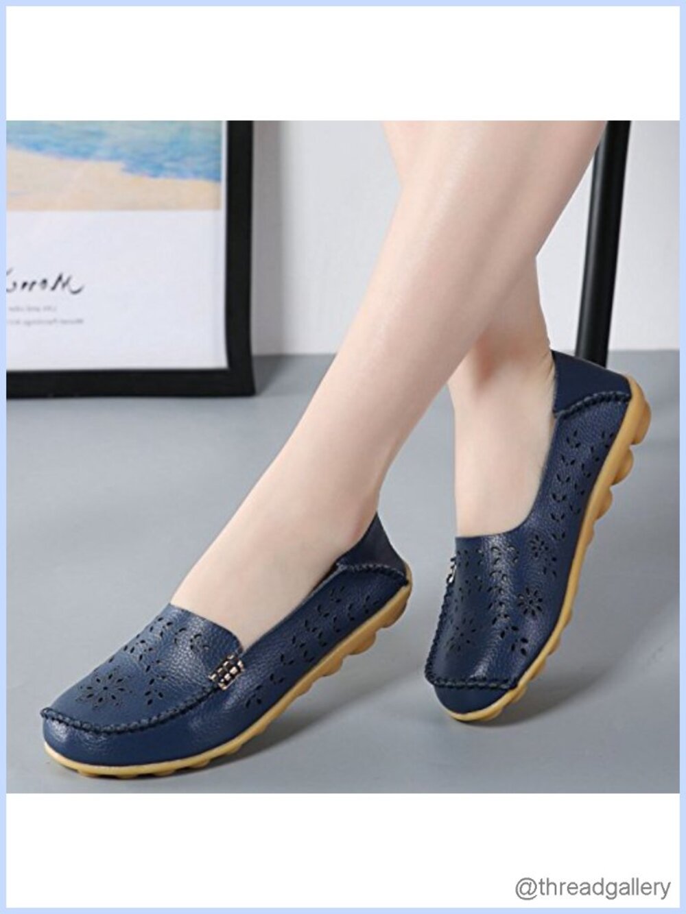 Women's Lightweight Slip On Loafer Mocc Walking Flat - Picture 3 of 6